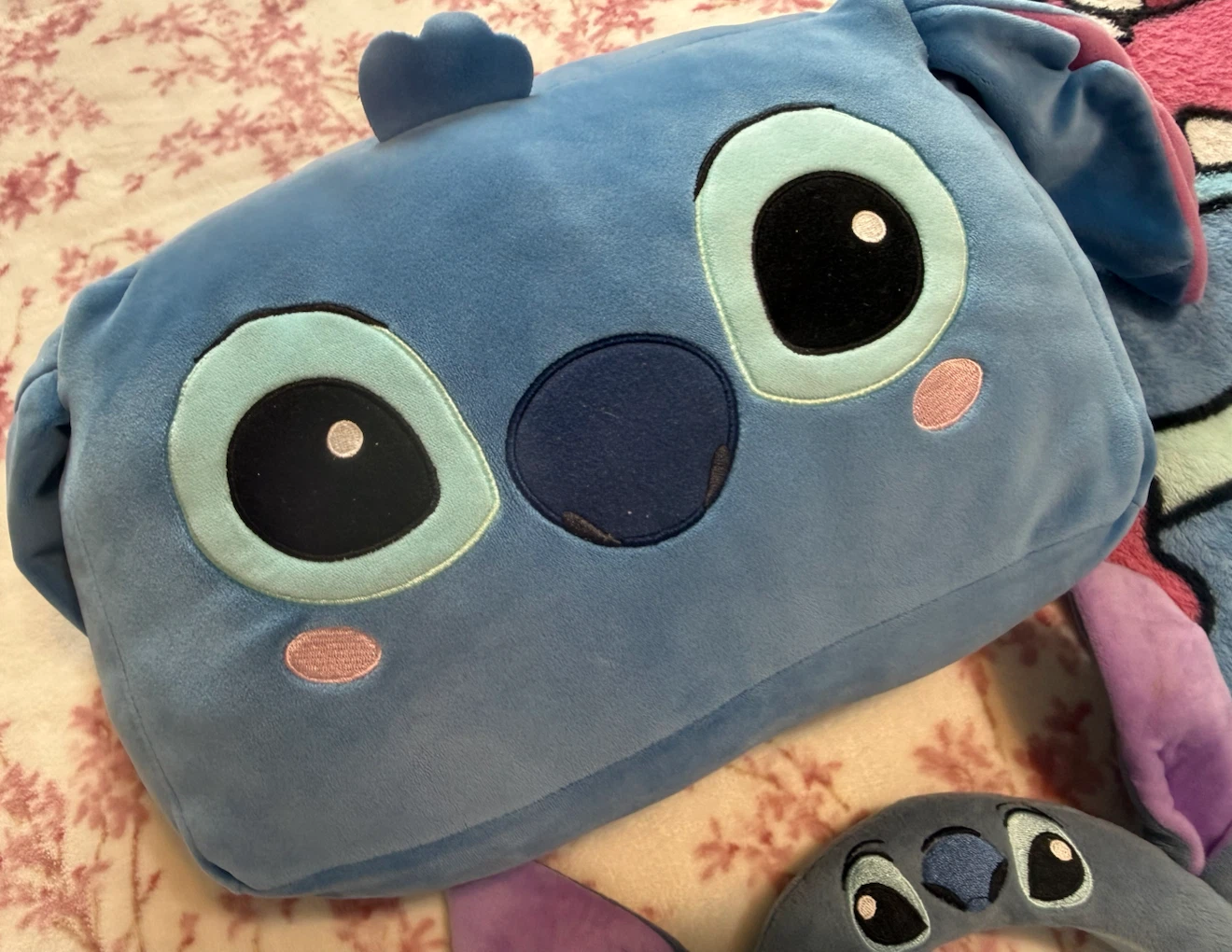 Disney Stitch Plush Pillow, Headband & Blanket Set - photo 2