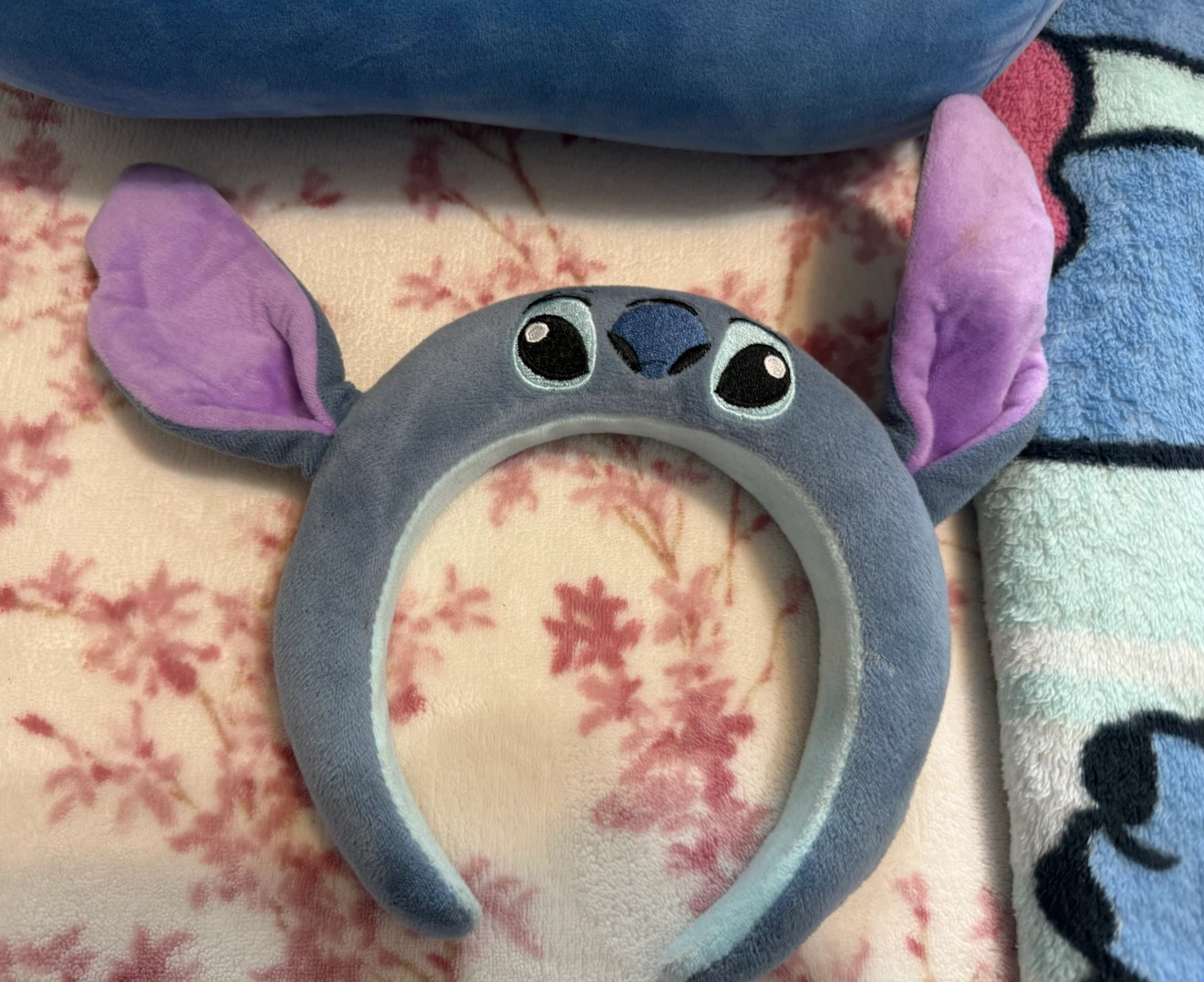 Disney Stitch Plush Pillow, Headband & Blanket Set - photo 3