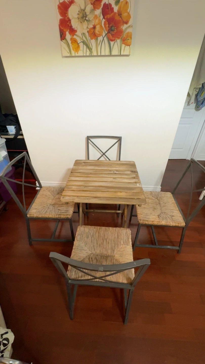 Dining table Set with Wicker chairs