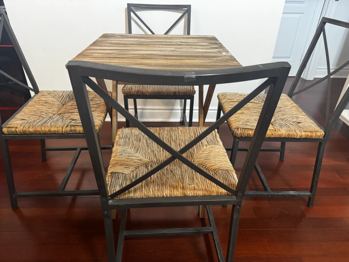 Dining table Set with Wicker chairs - photo 2