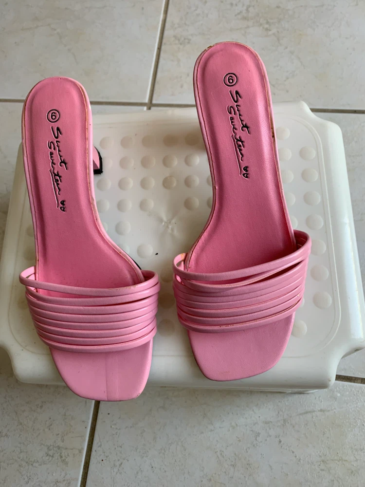Sweet Swifter Pink Heeled Sandals Size 6