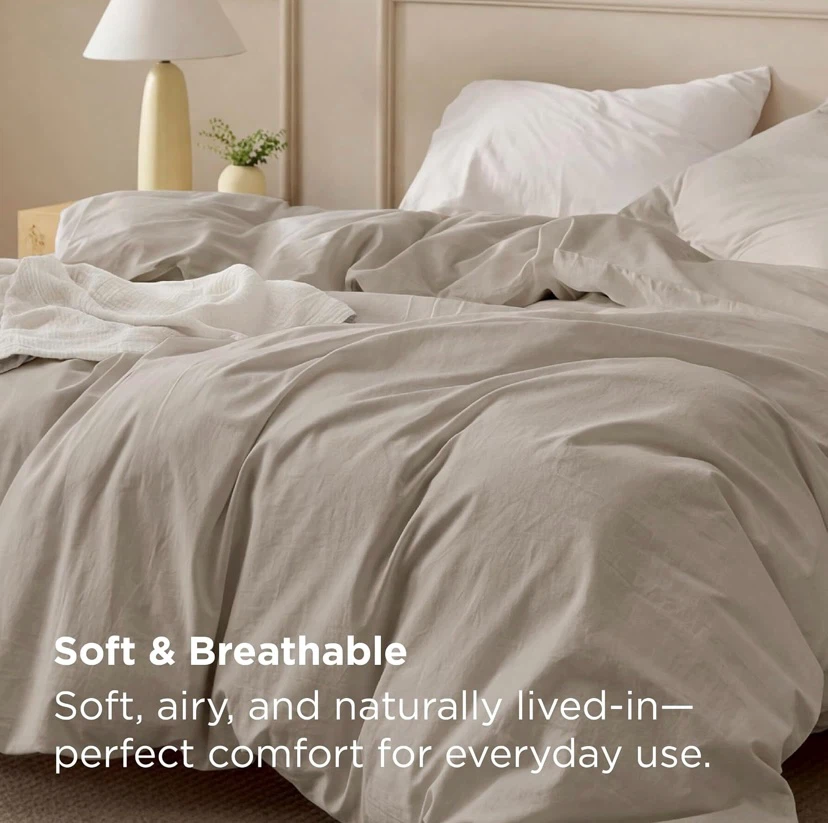 New Bedsure 100% Cotton Duvet Cover King - photo 3