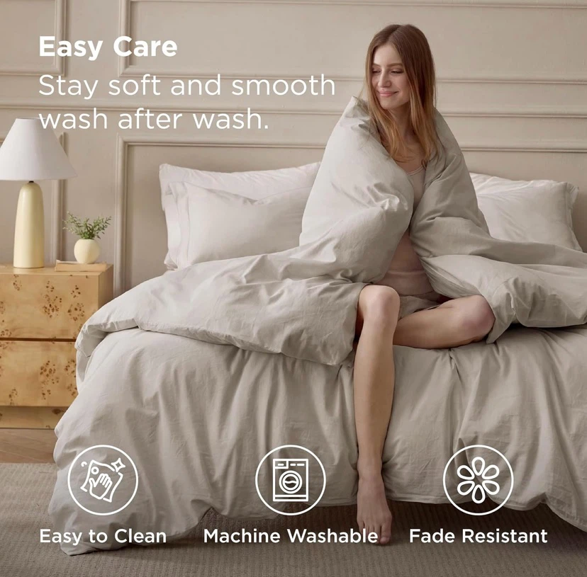 New Bedsure 100% Cotton Duvet Cover King - photo 4