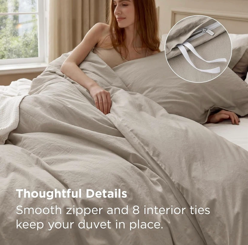 New Bedsure 100% Cotton Duvet Cover King - photo 5