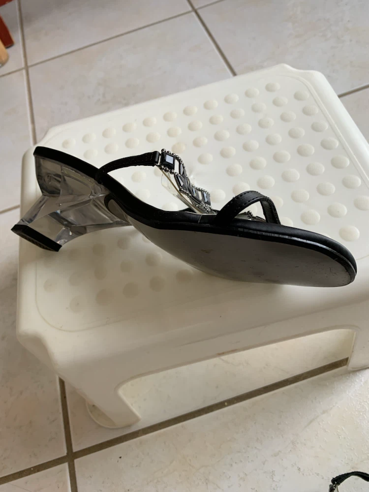HPLA Black Embellished Wedge Sandals - photo 4