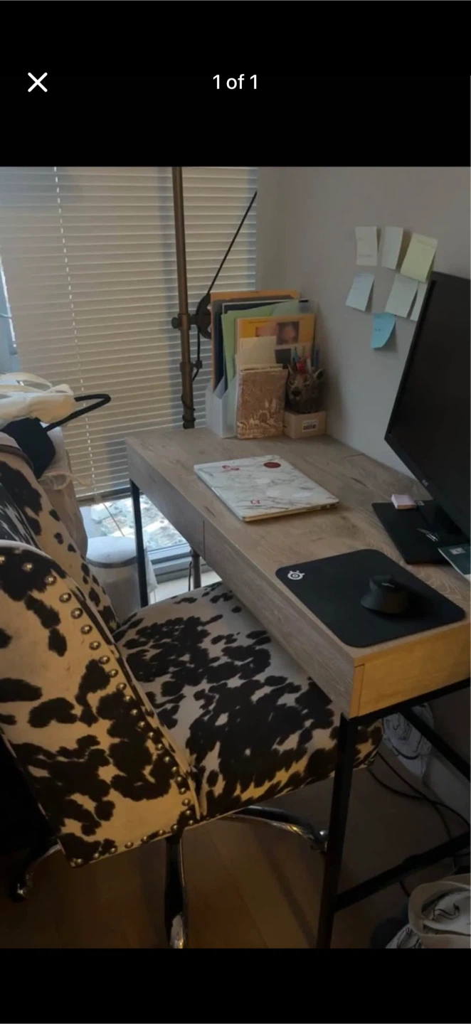 Wood Grain Desk with Drawer