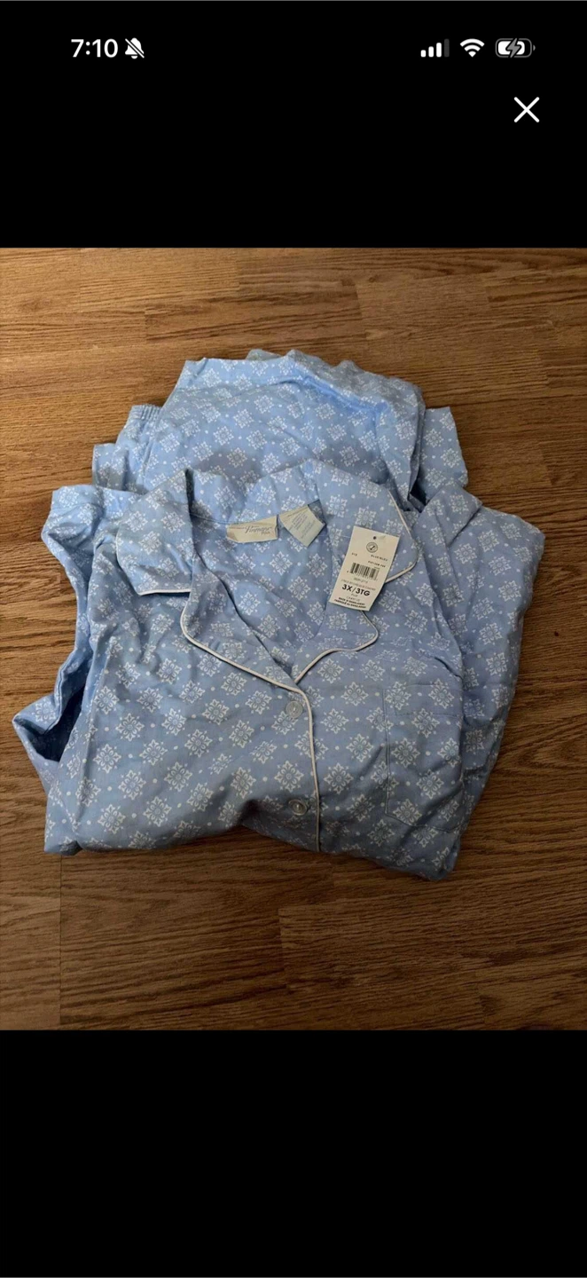 Blue Patterned Pajamas 3X/3TG