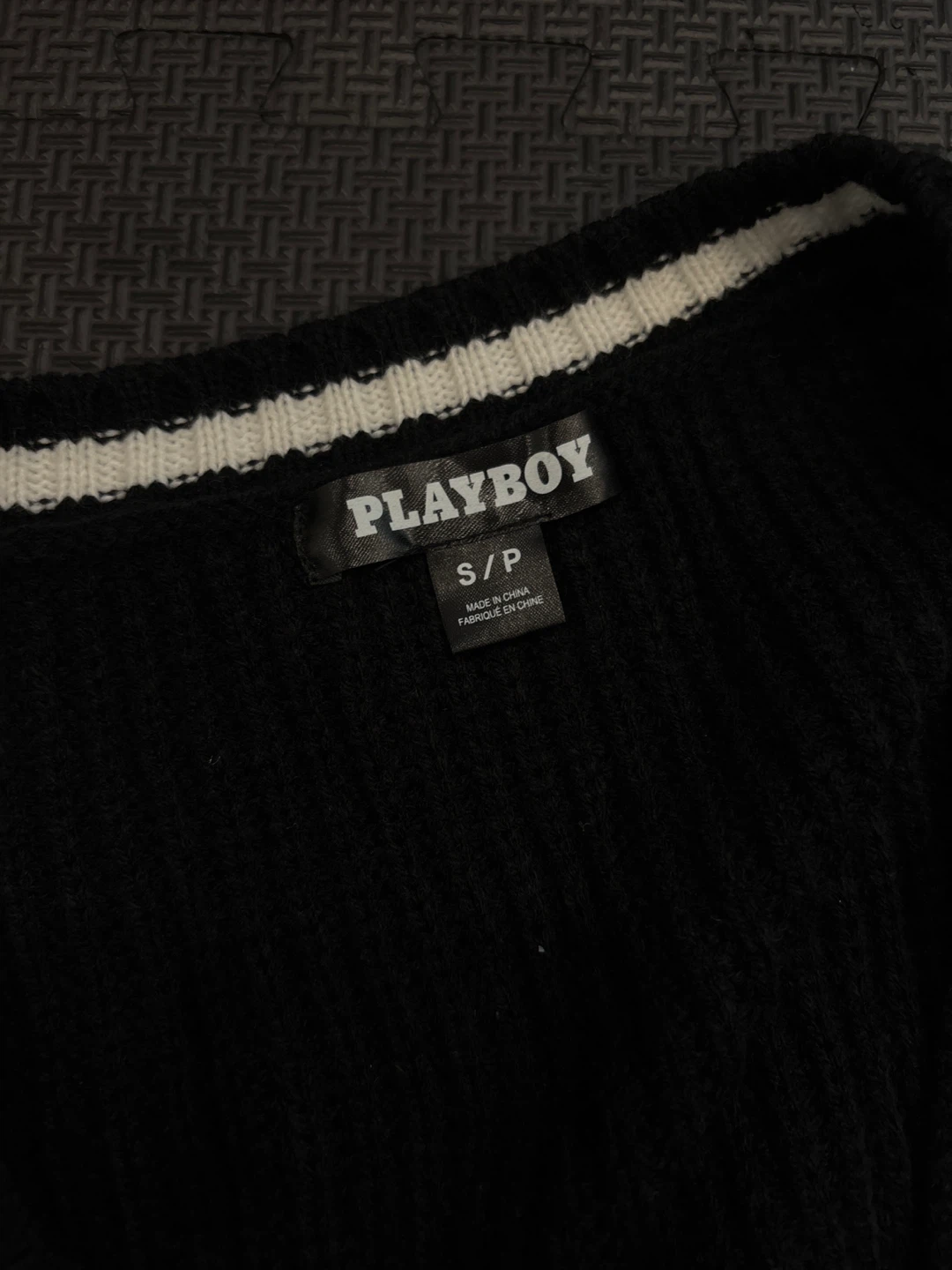 PLAYBOY Black Cable Knit Cardigan Sweater - photo 2
