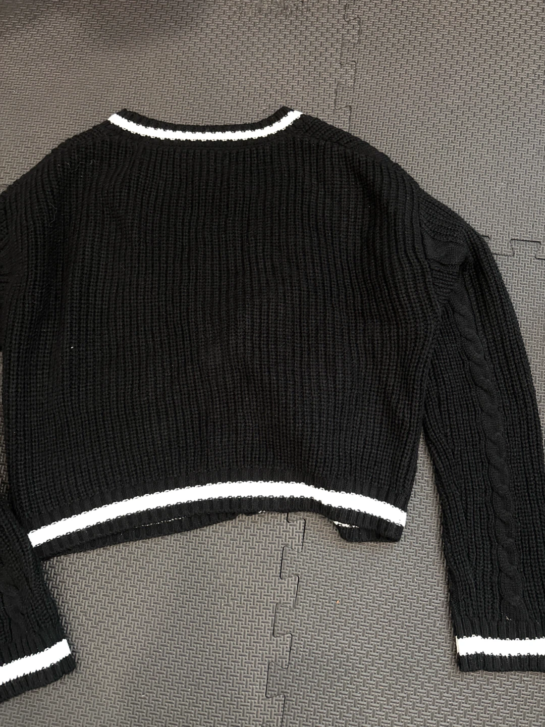 PLAYBOY Black Cable Knit Cardigan Sweater - photo 4
