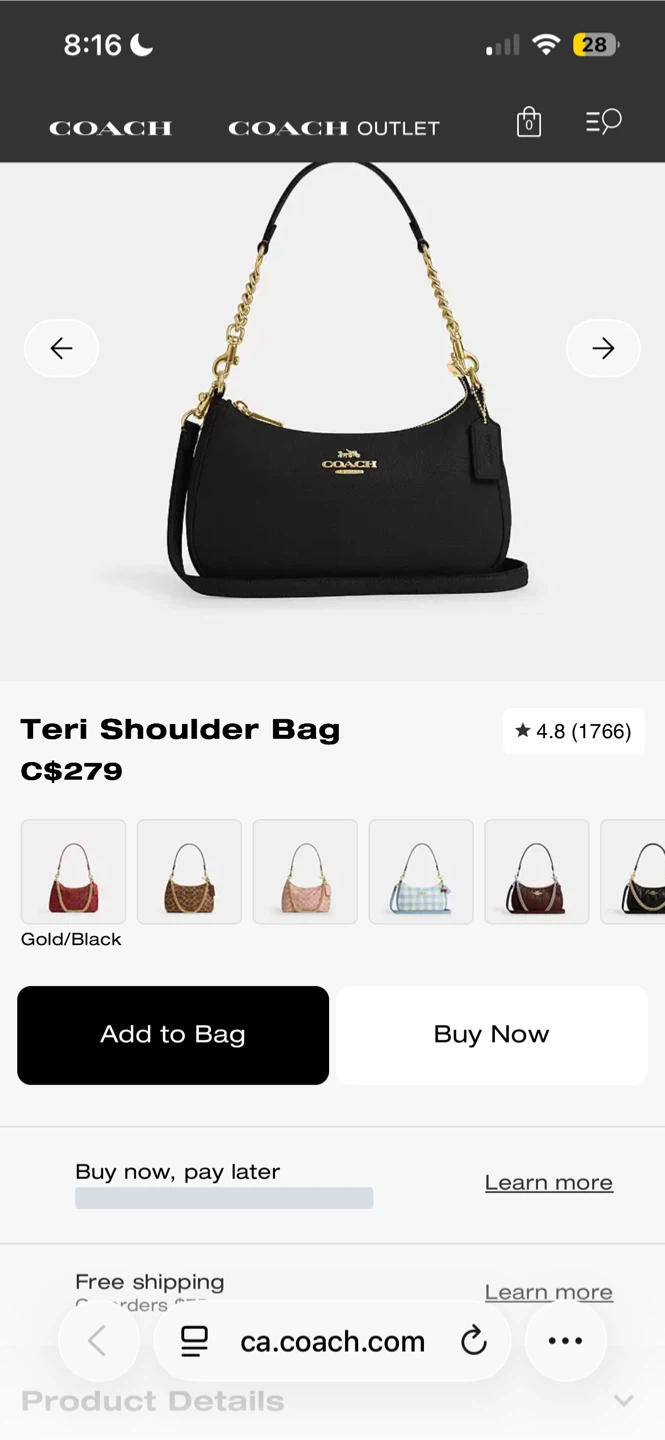 Coach TERI Black Leather Shoulder Bag - photo 4