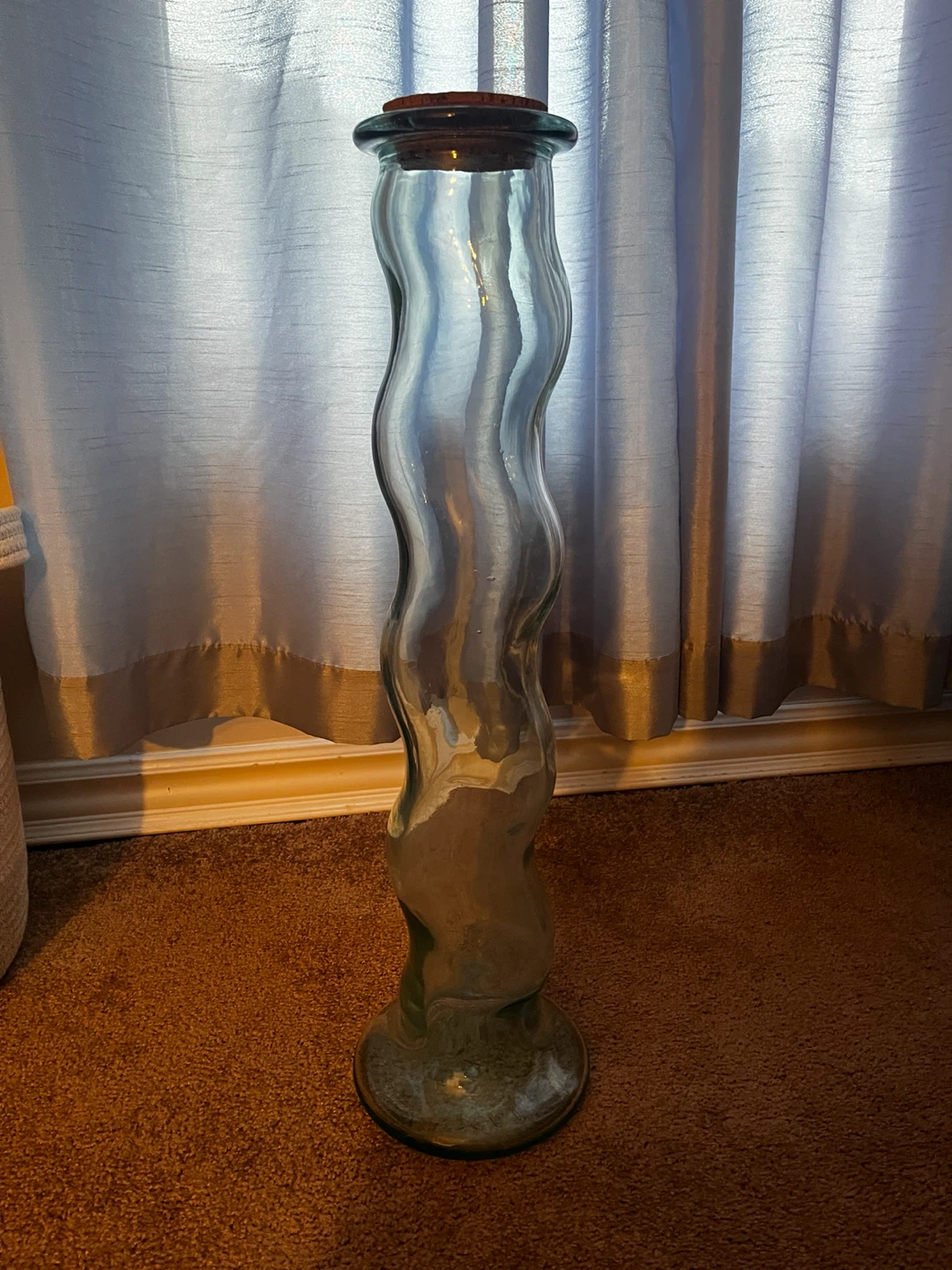 Large Clear Glass Vase with Cork Stopper - photo 2