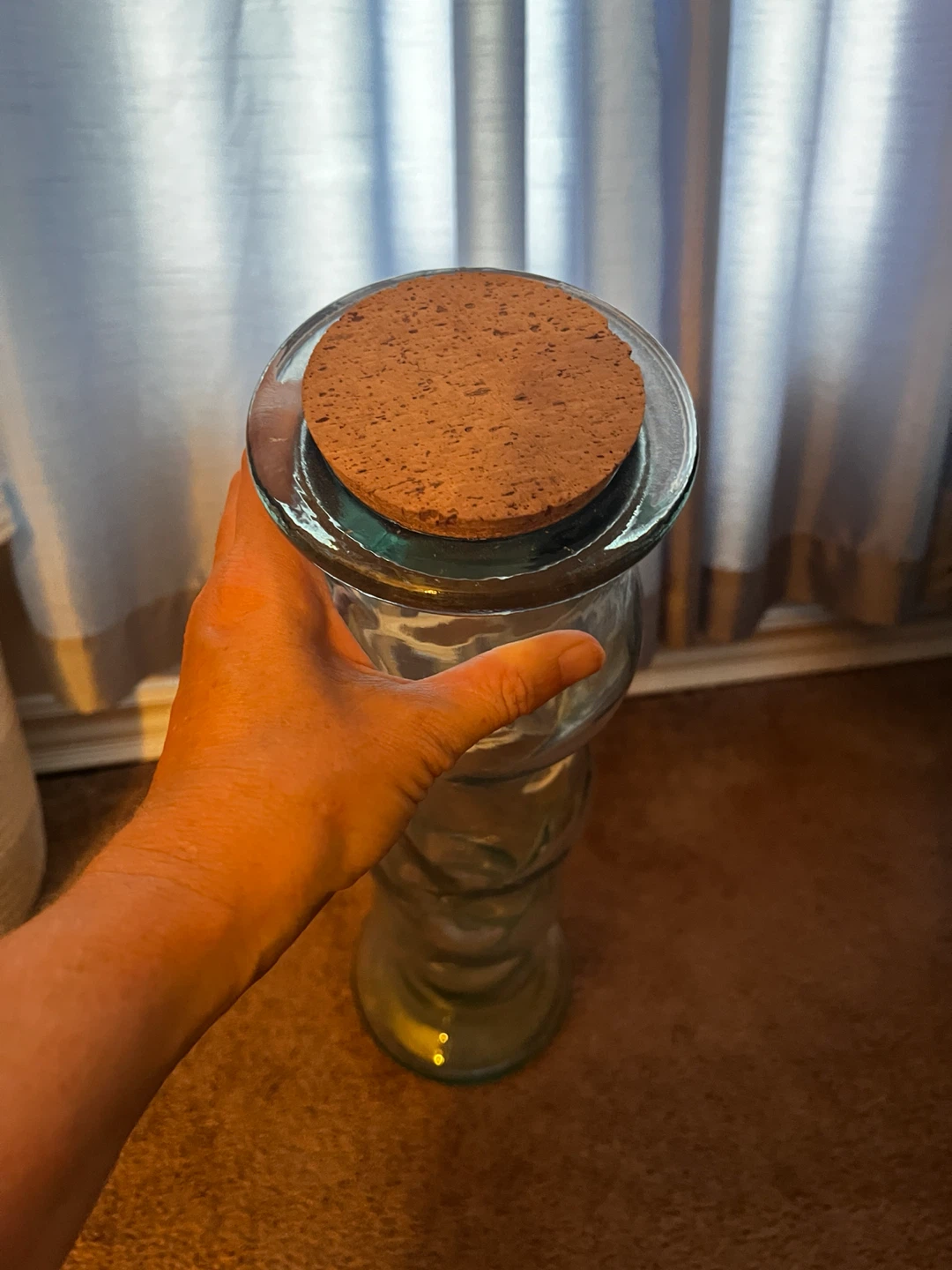 Large Clear Glass Vase with Cork Stopper - photo 3
