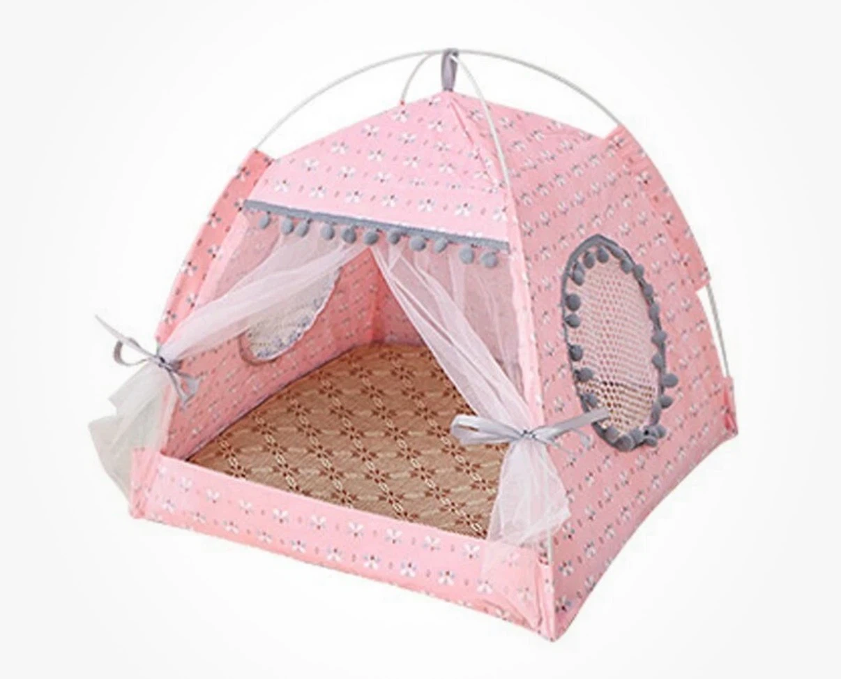 Pink Pet Tent with Cushion