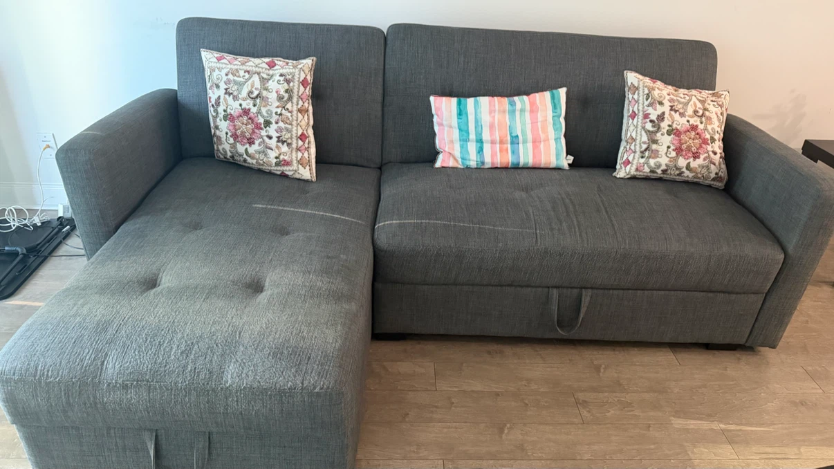 Grey Sectional Sofa with Storage
