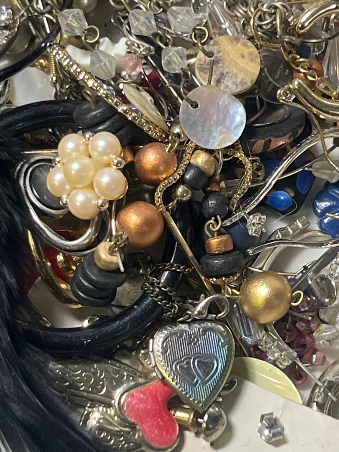 Huge 2.6+ lb Jewelry Junk Box,Mismatched,Tangled,Crafting Mix - photo 3