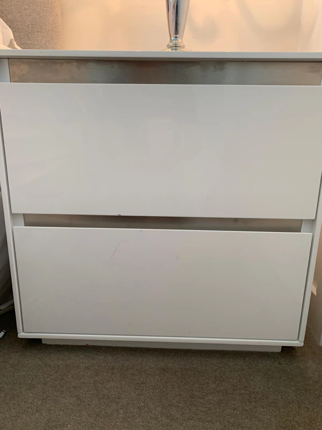 White 2-Drawer Nightstand