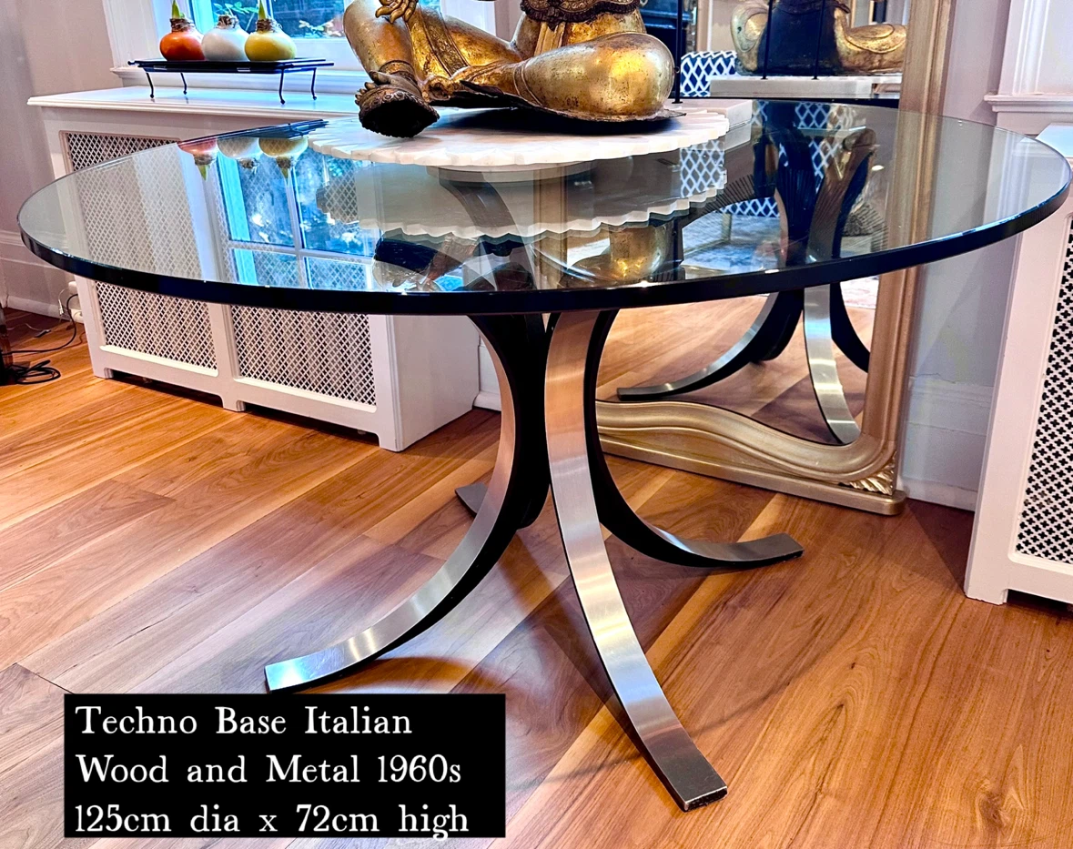 Techno Base Italian Wood and Metal Dining Table