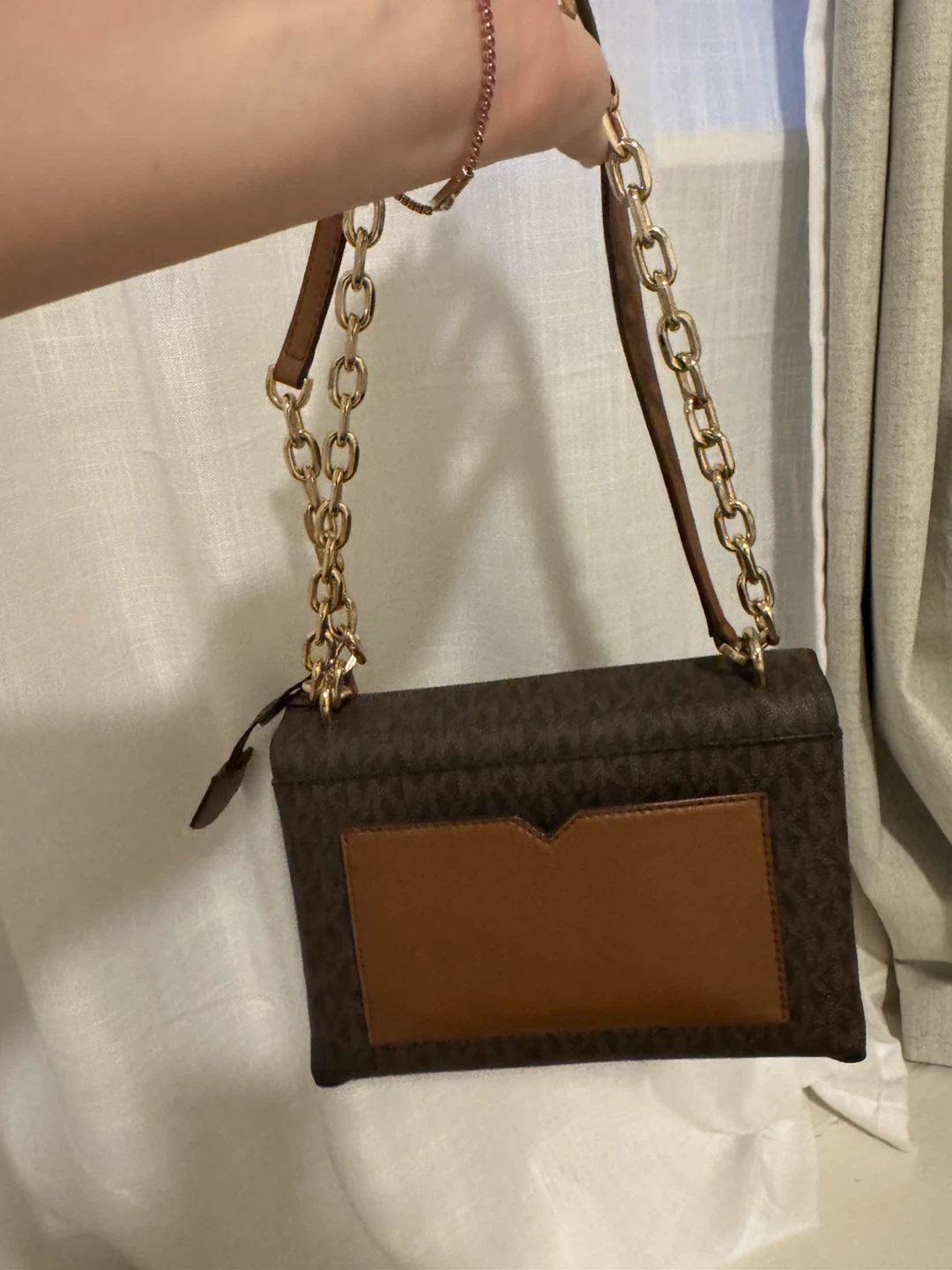 Michael Kors Brown Signature Logo Shoulder Bag