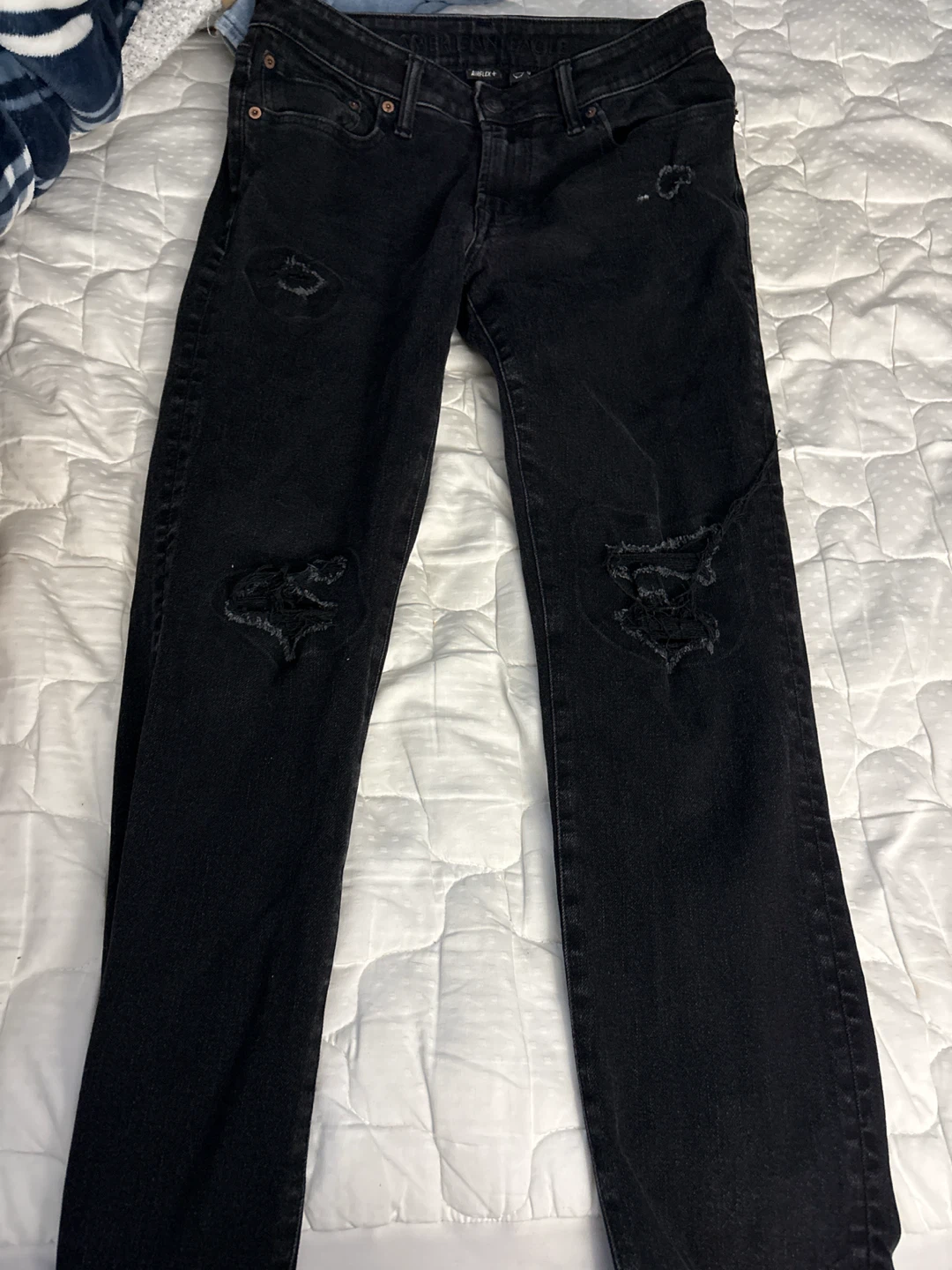 American Eagle Outfitters Black Distressed Jeans