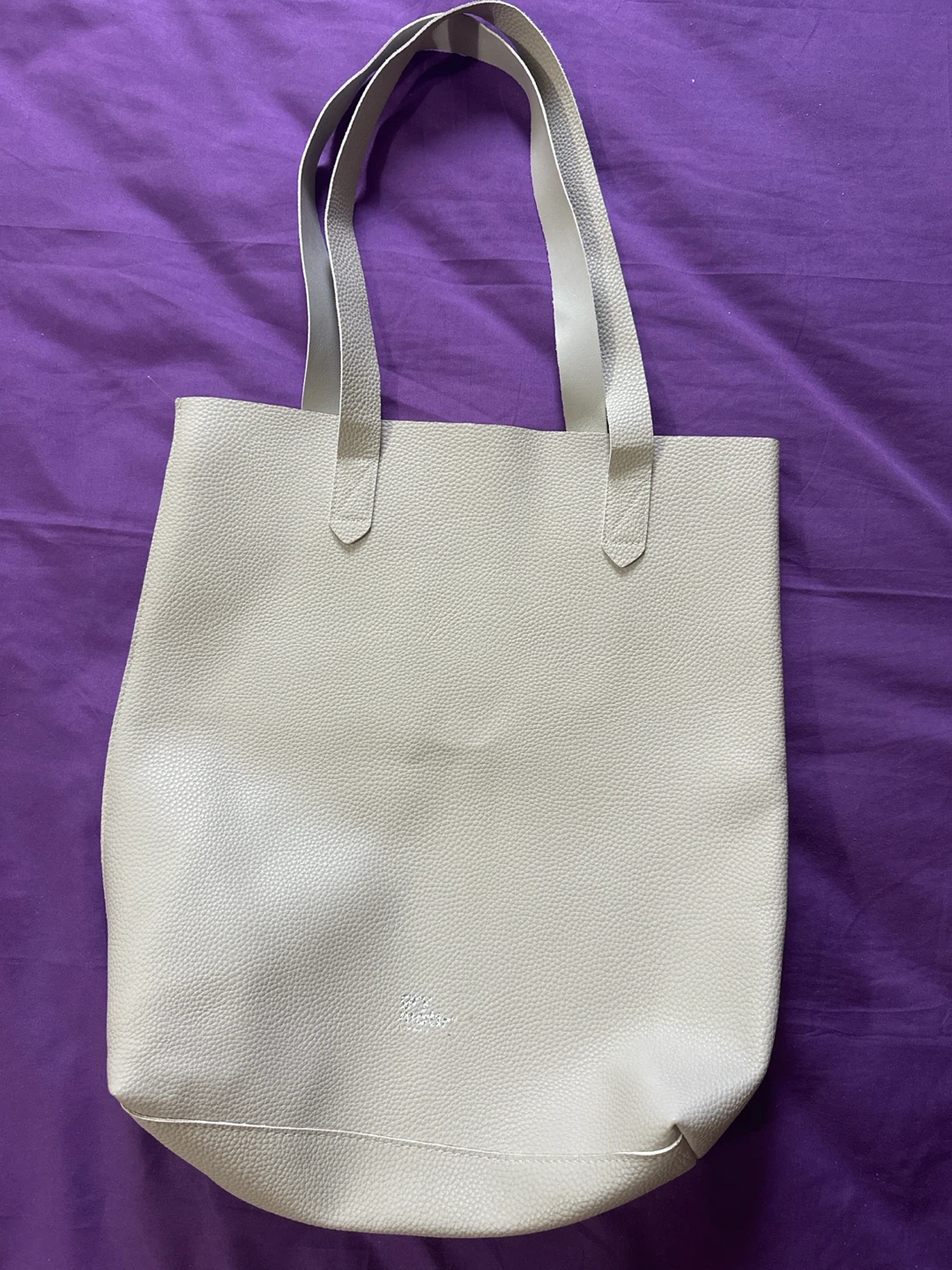 Grey MattrBeige Faux Leather Bag