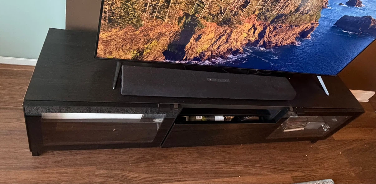 Black TV Stand with Glass Doors - photo 4