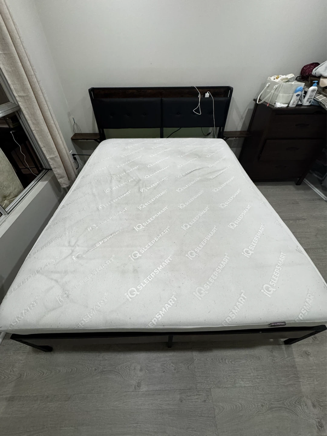Queen Bed with LED Headboard & Charging Station - photo 4