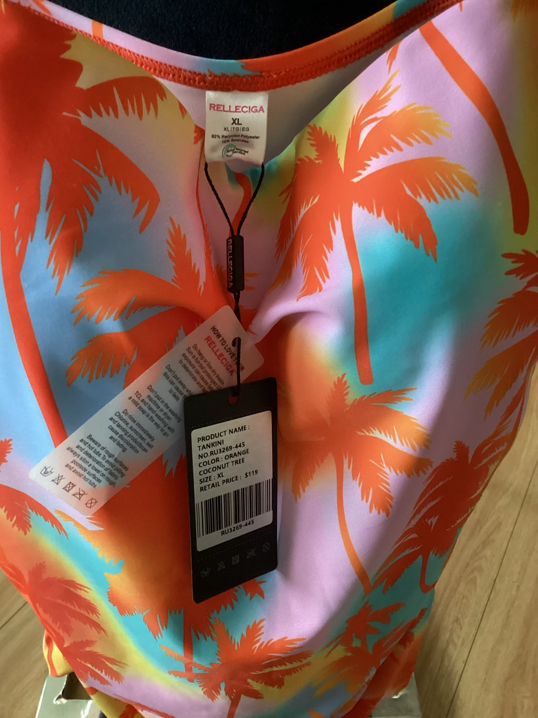 Relleciga Tankini top - Coconut Tree Print -XL - photo 3