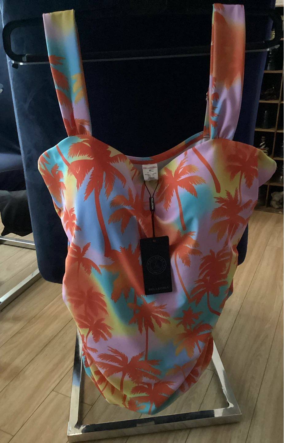 Relleciga Tankini top - Coconut Tree Print -XL