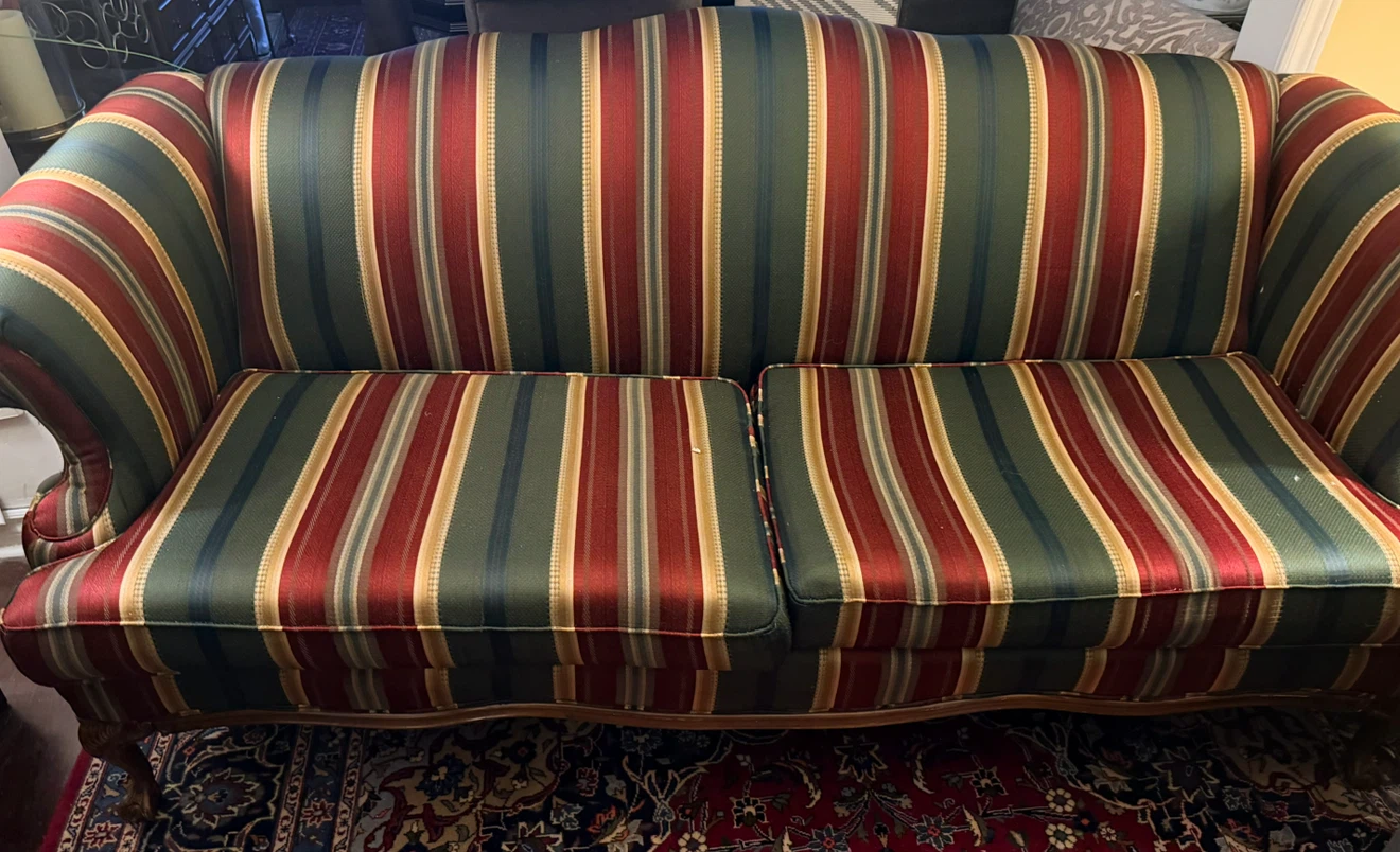 Striped Loveseat Sofa - photo 4