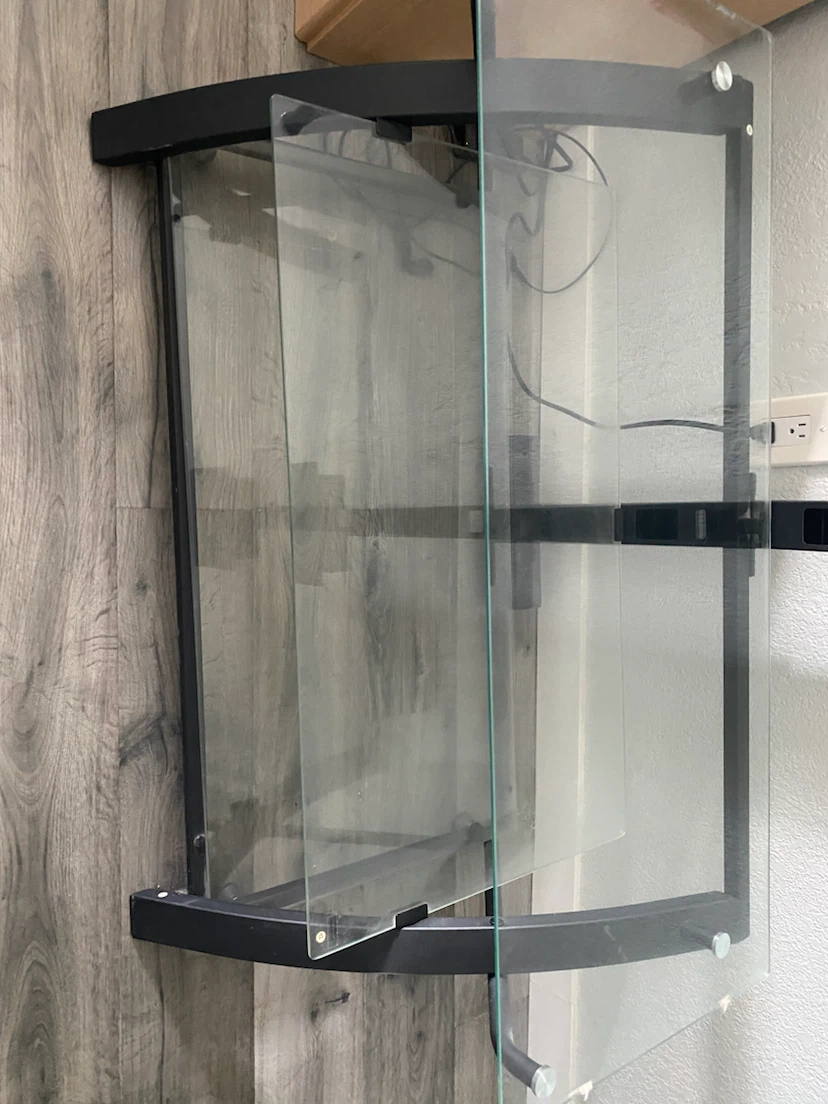Black Glass TV Stand with Mount - photo 3