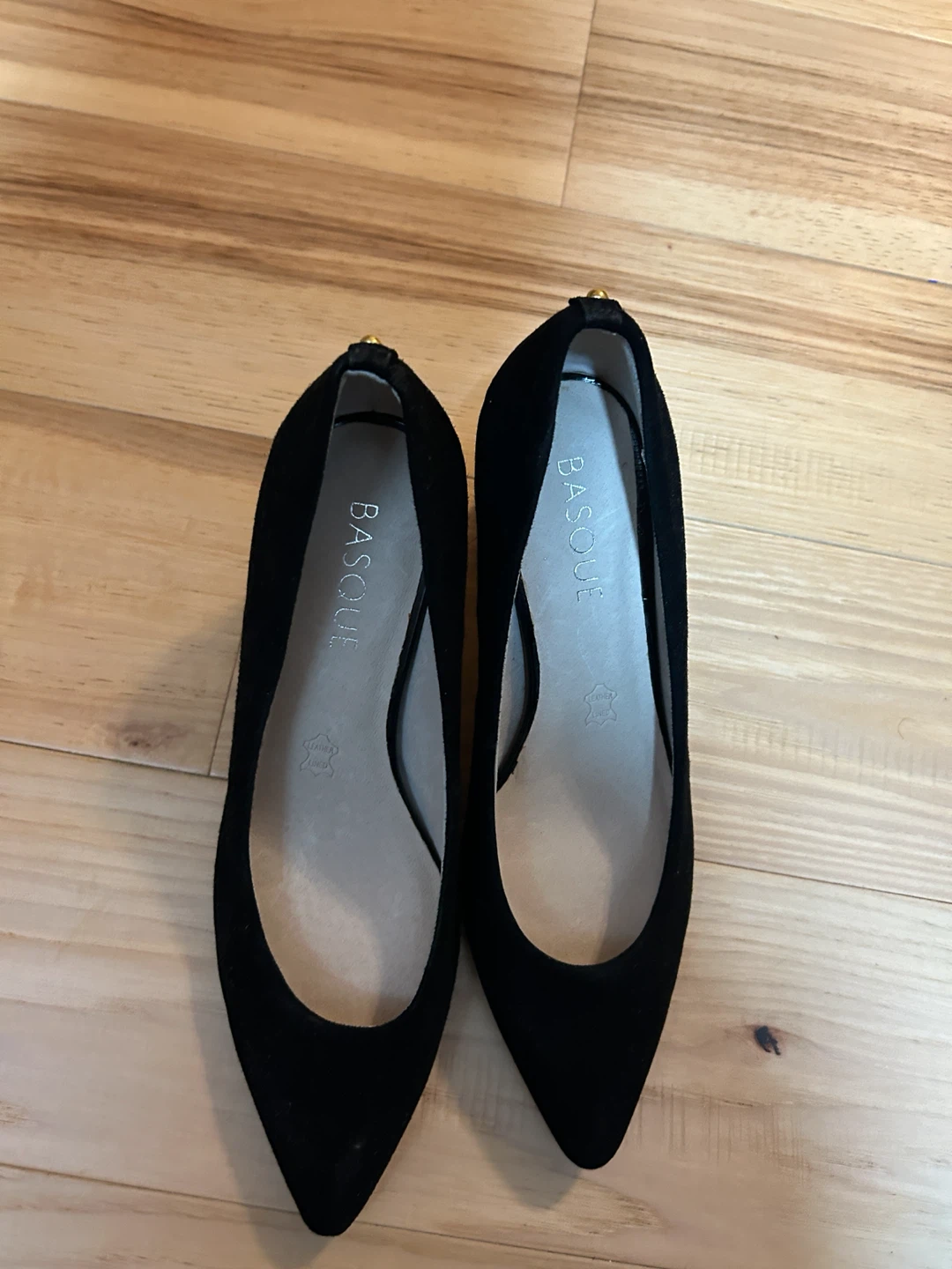 Basque "Caitlyn" Black Suede Heels - Size 36