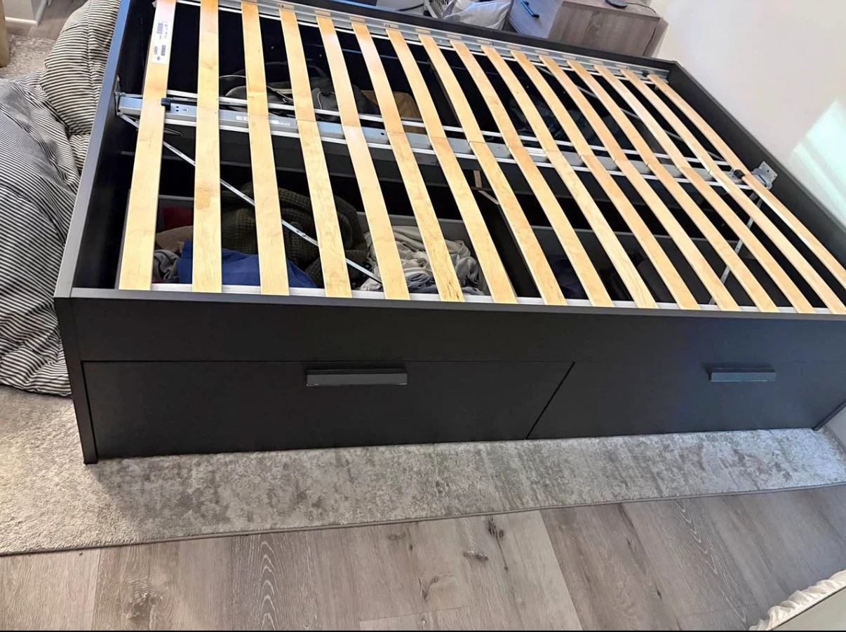 IKEA Bed Frame with 4 Storage Drawers