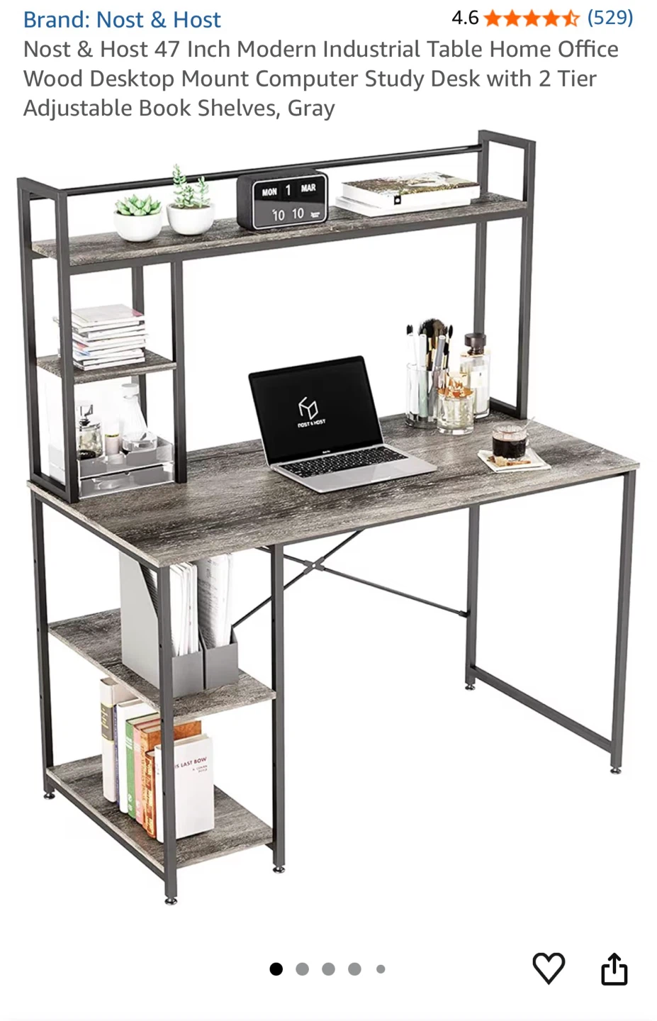 47 Inch Modern Industrial Computer Study Desk - photo 3