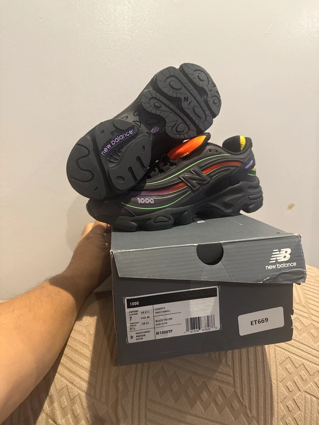 New Balance 1000 "Black Yellow" M1000TP US 7 - photo 4
