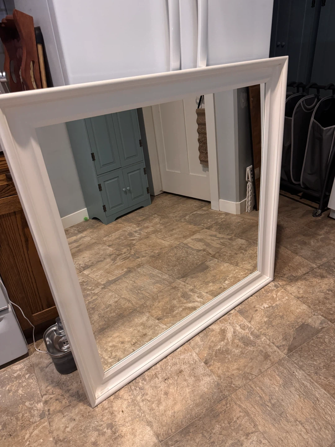 White Framed Wall Mirror