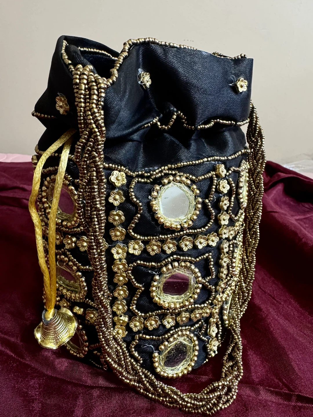 Stylish satin potli bag /clutch / purse - photo 2