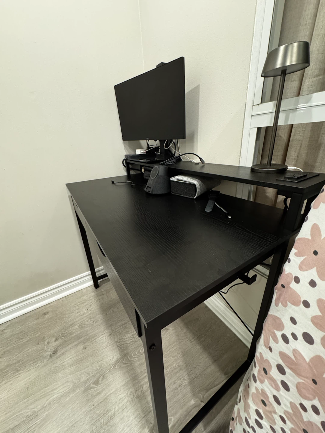 Rolanstar Computer Desk with Power Outlets & 2 Drawers - photo 3