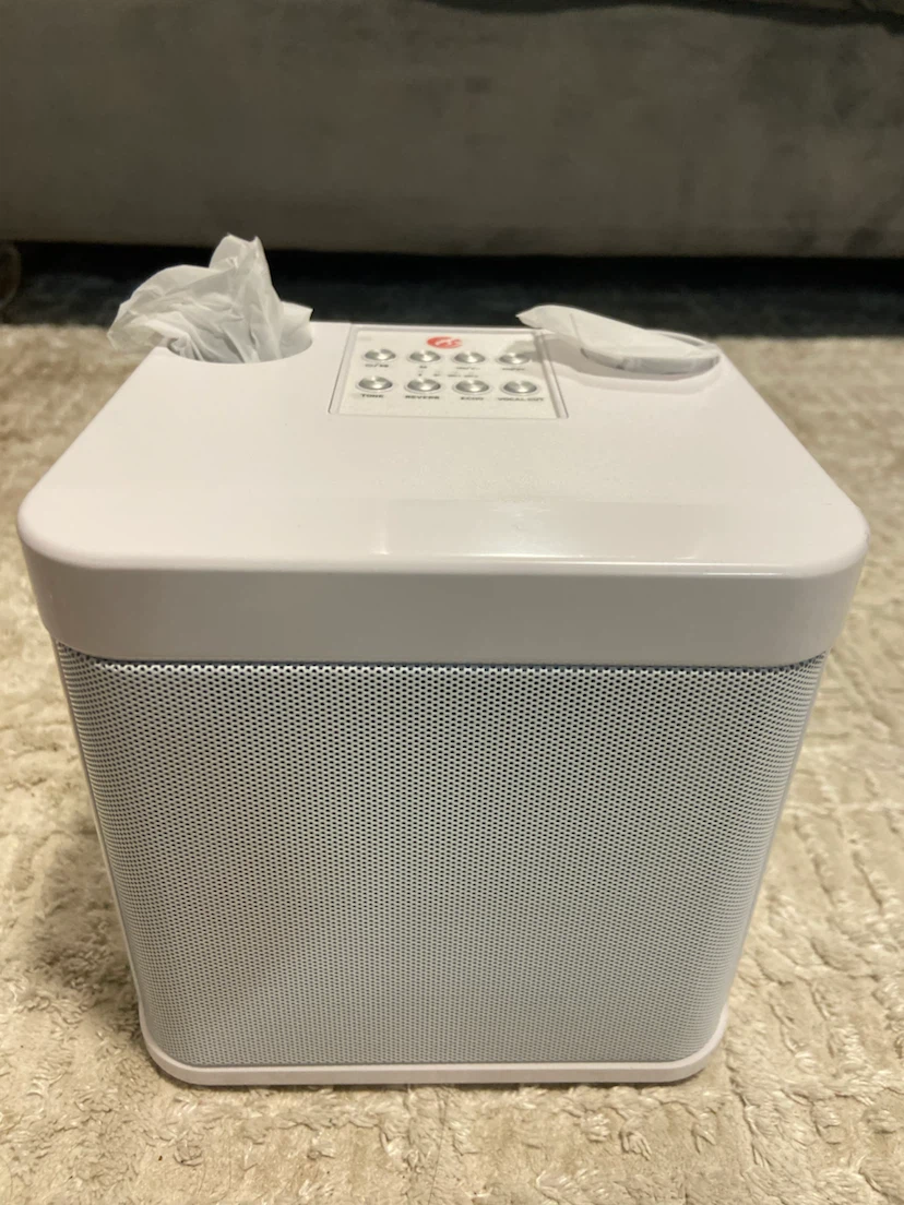 White Karaoke Machine with Microphone