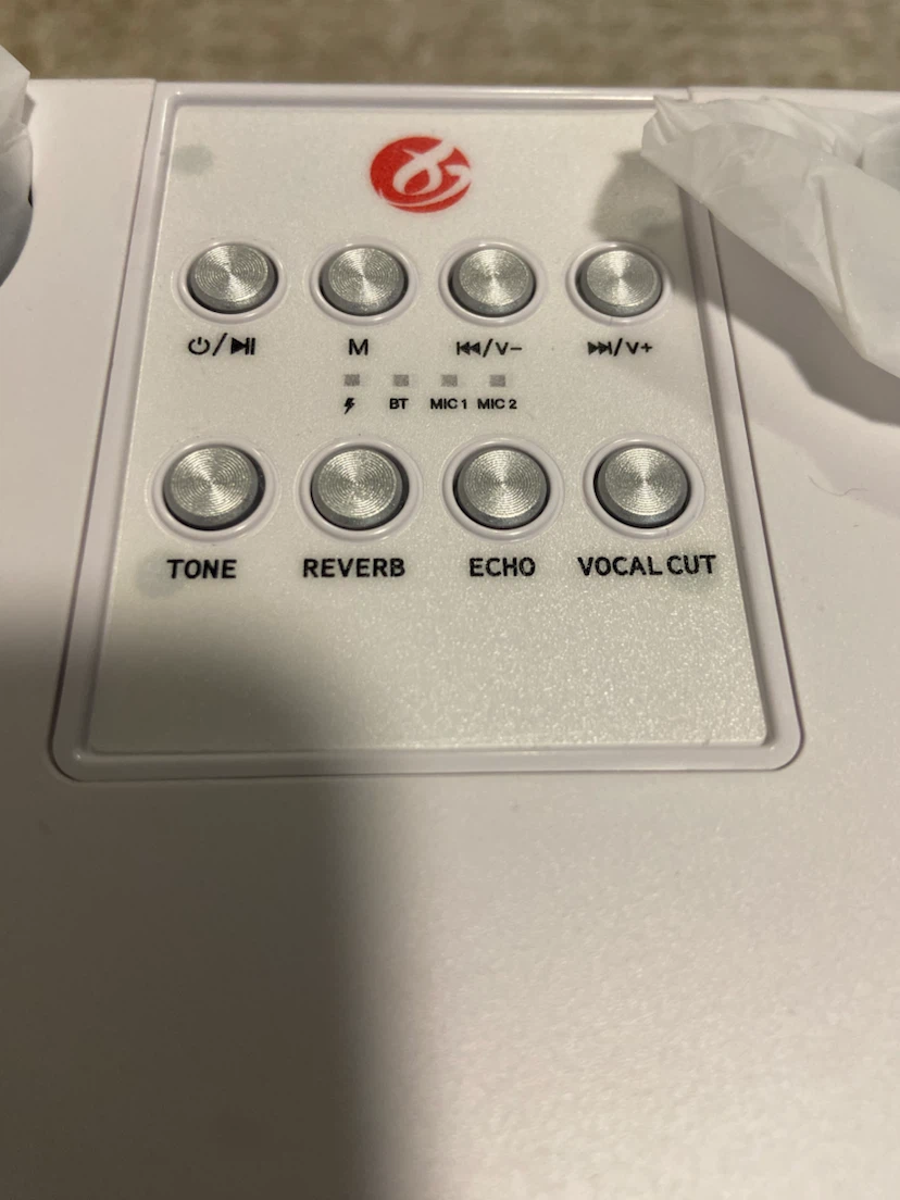 White Karaoke Machine with Microphone - photo 2