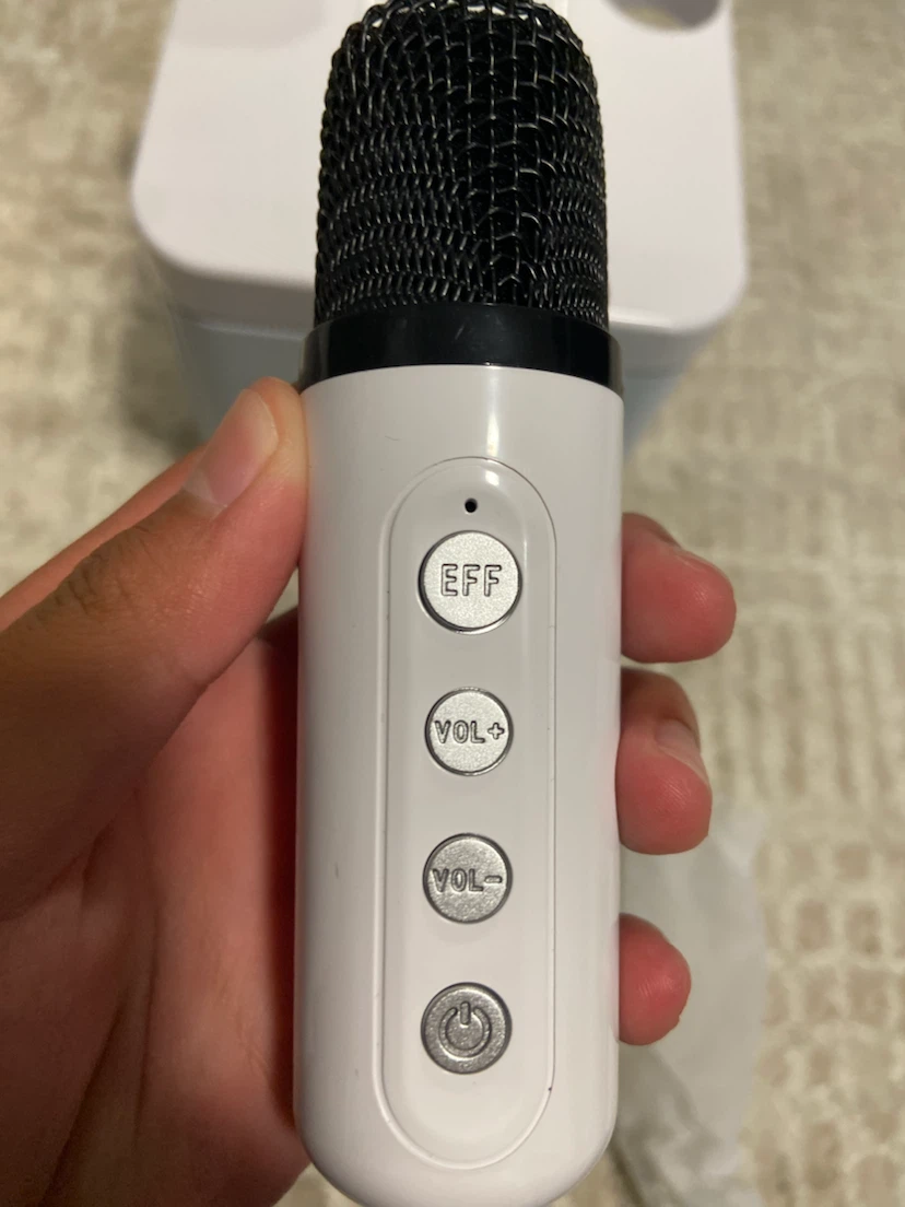 White Karaoke Machine with Microphone - photo 3