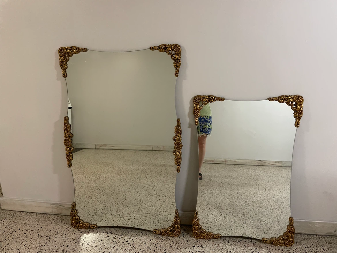 Ornate Gold Corner Mirrors (Set of 2)