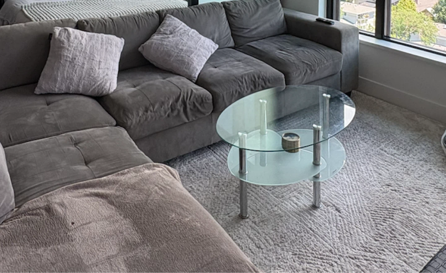 Oval Glass Coffee Table