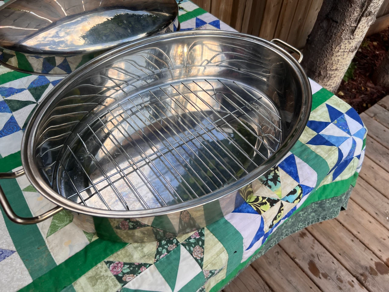 Stainless Steel Oval Roaster with Rack - photo 2