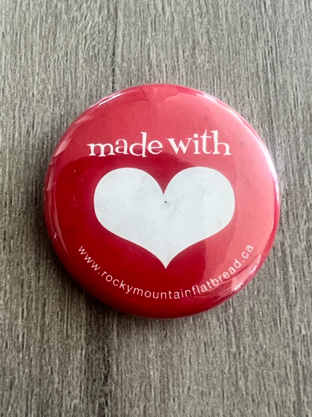 Made with ❤️ Rocky Mountain Flatbread Co. Button Pin