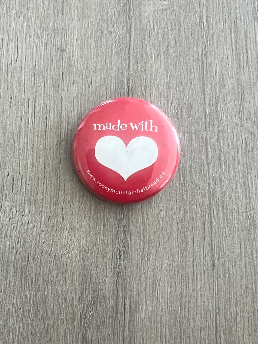 Made with ❤️ Rocky Mountain Flatbread Co. Button Pin - photo 2