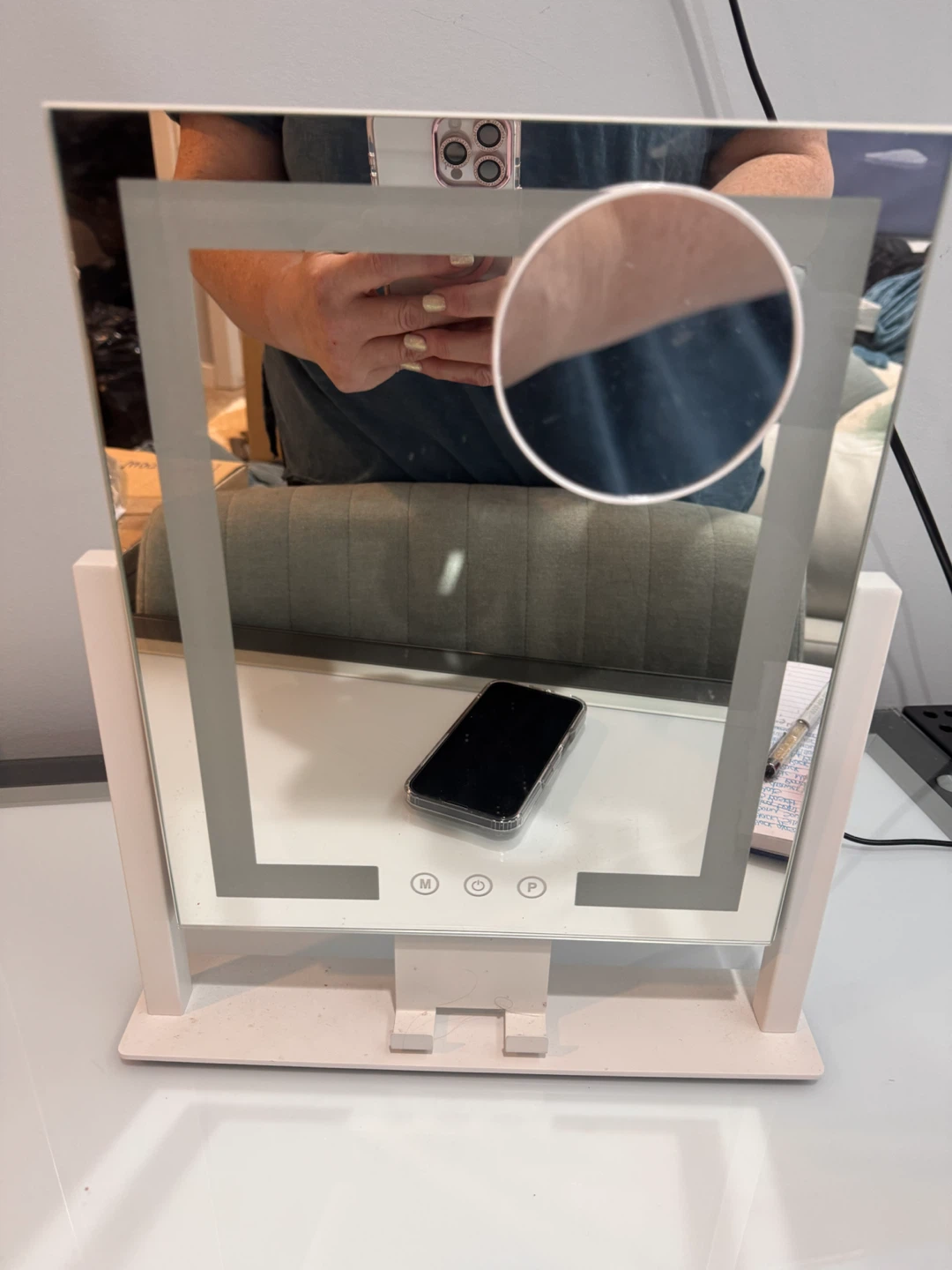 Lighted Vanity Mirror with Magnifying Side Mirror