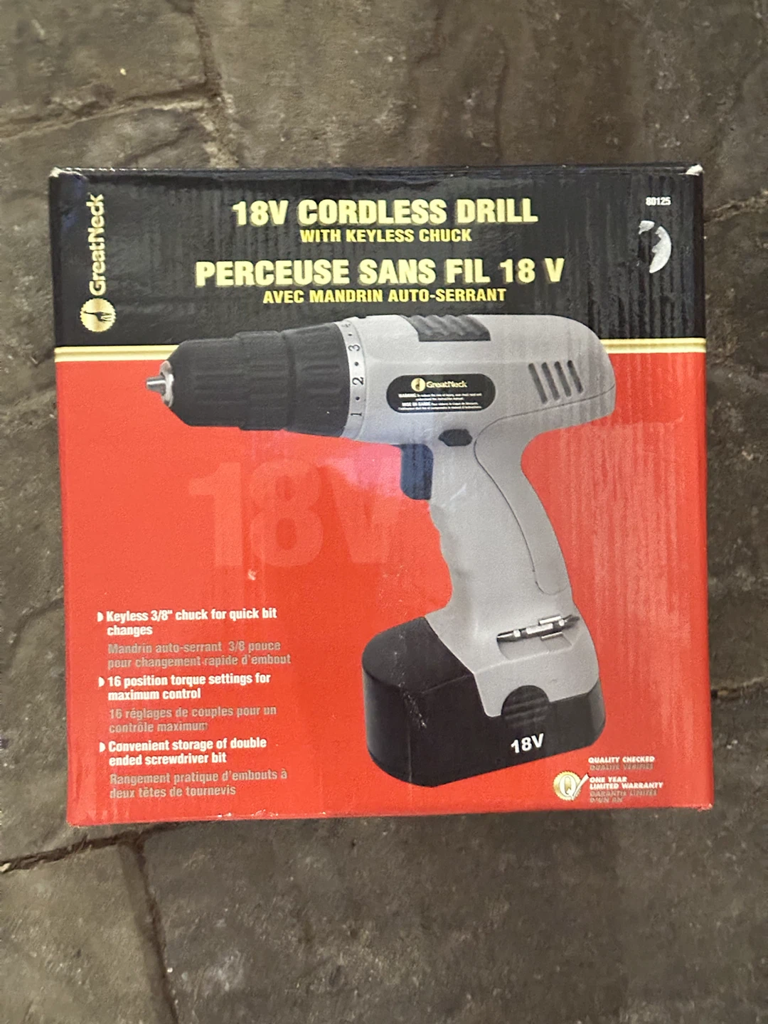 GreatNeck 18V Cordless Drill with Keyless Chuck