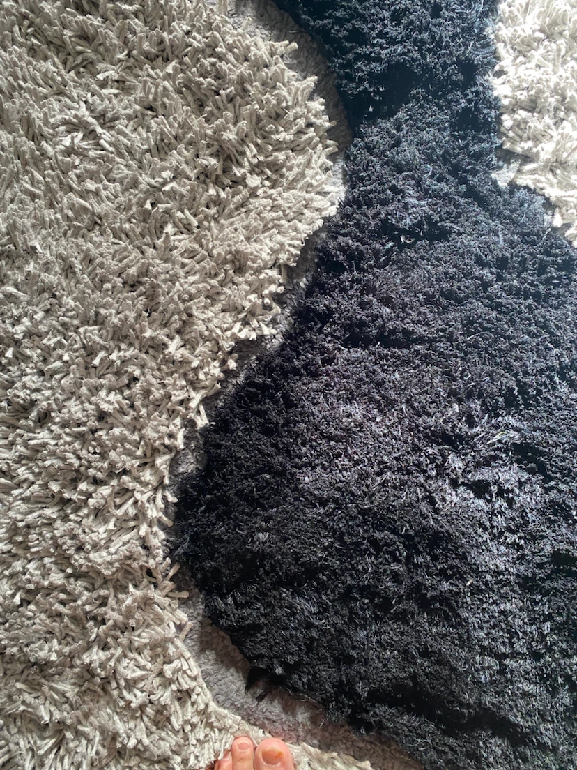Shaggy Area Rug - Black, Grey, Cream - photo 2