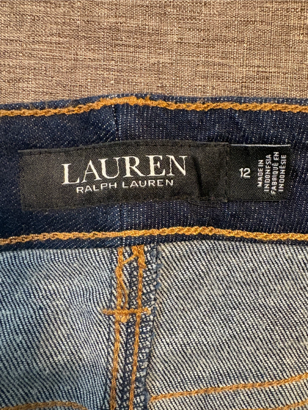 Ralph Lauren Dark Wash Denim Knee Length Skirt Size 12 - photo 2