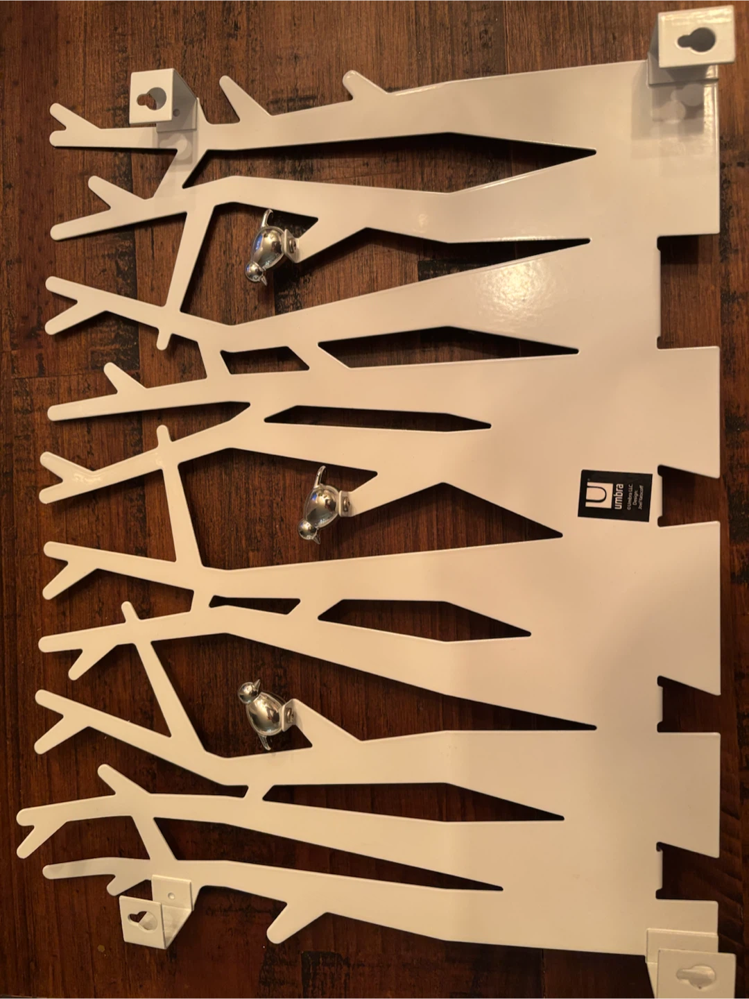 Umbra white wall-mounted jewelry rack with birds - photo 2